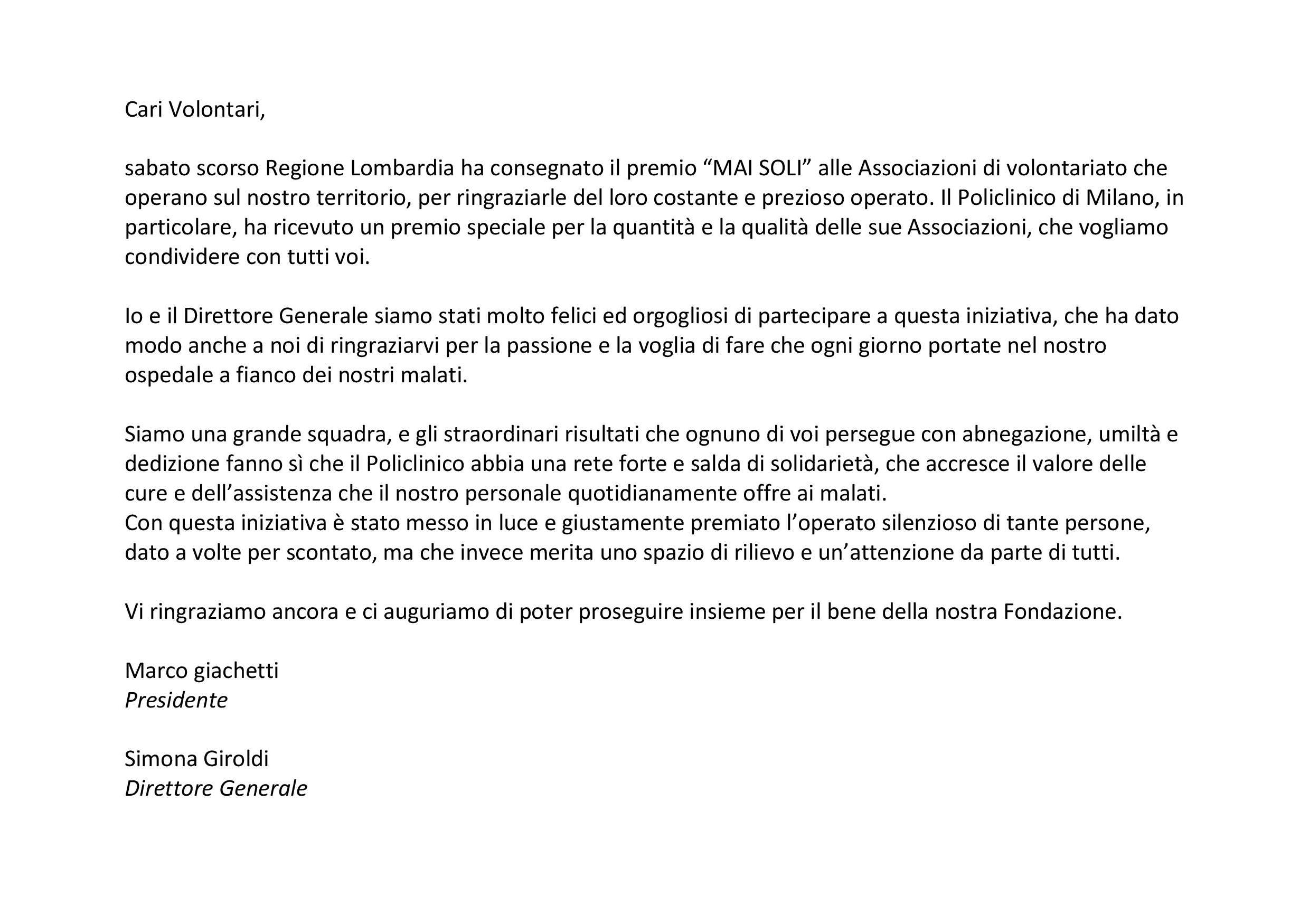 Cari Volontari